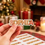 Personalized Gingerbread Christmas Cookie Alphabet Waterproof Sticker with Name Festival Decor Christmas Gift for Family Friends Kids