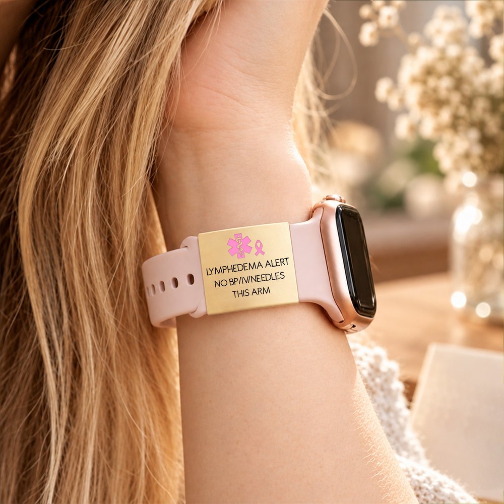 Plaque d'identification médicale personnalisée sur le thème de la santé, avec texte gravé et coordonnées d'urgence – Cadeau pour les patients atteints de cancer, de diabète ou d'allergies 5