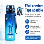 Botella deportiva personalizada con nombre y silueta de jugador de fútbol tapa abatible regalo de cumpleaños para niños y adolescentes