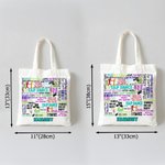 Personalised Colourful Print Tap Dance Word Cloud Large Capacity Canvas Tote Bag with Name Birthday Recital Gift for Tap Dancers Teachers 6