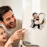 Personalized 3D-Effect Artwork Fishing Dad Squishy Belly Fridge Magnet Photo Stress Relief Acrylic Magnet Birthday Father's Day Gift for Man