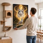 Individuell gestaltete Leinwanddrucke mit Fotos von Haustieren unter dem Sternenhimmel und dem zauberhaften Mond, mit Namen – Wohnzimmerdekoration, Versand aus den USA – Gedenkgeschenk für Familien un