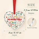 Personalised Family Name Word Cloud Christmas Glass Ornament with Name Home Decor Christmas Gift for Family Friends
