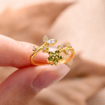 Personlig ring i sterlingsilver med blommotiv och födelsesten – elegant smycke, perfekt som present till familjen, flickvännen eller brudtärnan vid årsdag, födelsedag eller bröllop
