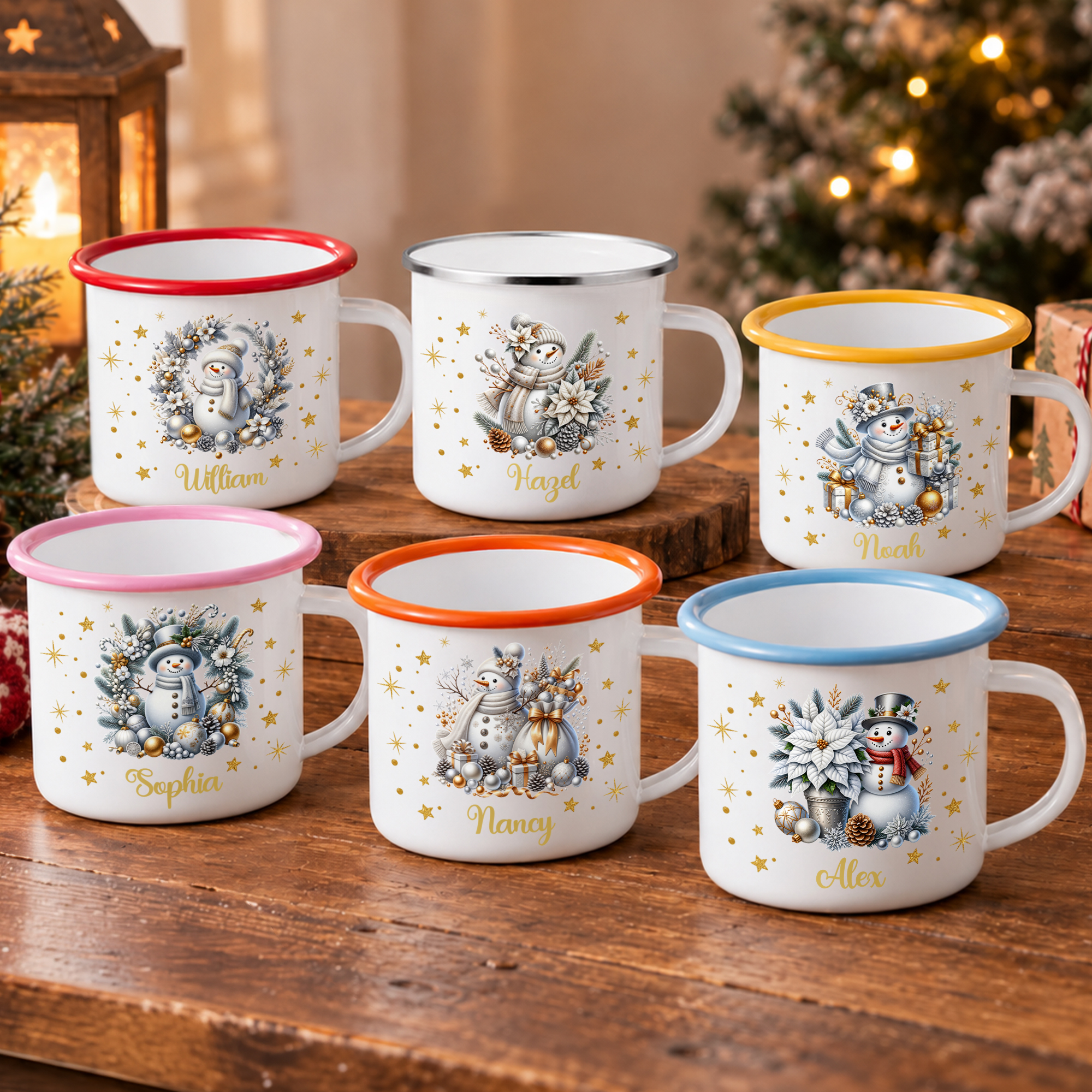 Tasse émaillée personnalisée de Noël