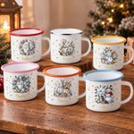 Personalised Cute Christmas Snowman 12 oz Enamel Mug with Name Daily Use Christmas Gift for Kid