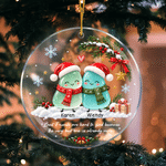 Personalised 3D-Effect Artwork Sea Glass Christmas Ornament with Name and Text Christmas Gift for Friends Besties Sisters