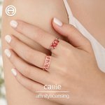 Personalised Sorority Enamel Greek Letters Ring with Engraved Text Bid Day Graduation Birthday Gift for Friends Girls丨Callie × Affinity Licensing
