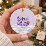 Personalised Merry Christmas Cute Dumpling Ceramic Ornament with Name and Year Home Decor Christmas Gift for Kids Family Friends