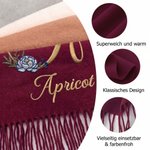 Personalisierter bestickter Schal | mit Namen und floraler Initiale | Kaschmir-Touch | Weihnachten & Geburtstag Geschenk für Familie und Freunde