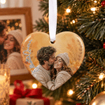 Personalized Oil Painting Style Photo Ceramic Ornament with Name Home Decor Anniversary Gift for Couple
