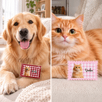 Personalized Stamp Shape 1-3 Cartoon Pet Photos Acrylic Magnetic Fridge Magnet with Names Home Decoration Birthday Gift for Pet Owners Lovers