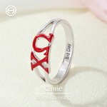 Personalised Sorority Enamel Greek Letters Ring with Engraved Text Bid Day Graduation Birthday Gift for Friends Girls丨Callie × Affinity Licensing