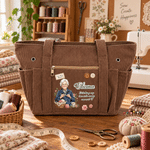 Borsa tote personalizzata in maglia, con motivo "Relax Repeat", disegno acquerellato, personaggio, foto, all'uncinetto e in velluto a coste, con nome; regalo di compleanno per l'uso quotidiano, per gl 4