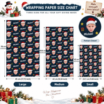 Personalized Christmas Gift Box Snowflake Santa Face Photo Wrapping Paper with Name Christmas Holiday Party Gift for Kids Boys Girls