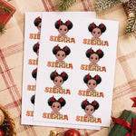 Personalized Christmas Cartoon Character Gingerbread Waterproof Sticker with Name Christmas Gift for Students Kids