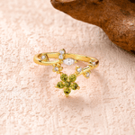 Personlig ring i sterlingsilver med blommotiv och födelsesten – elegant smycke, perfekt som present till familjen, flickvännen eller brudtärnan vid årsdag, födelsedag eller bröllop