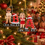 Personalised 3D-Effect Artwork Cartoon Character Photo Initial Acrylic Hanging Ornament with Name Tree Decoration Christmas Gift for Family Kids