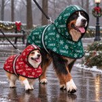 Impermeabile con cappuccio per cani personalizzato con motivo 