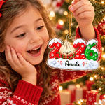 Decorazione natalizia personalizzata con effetto 3D: grazioso fiocco di neve a forma di gnocchetto 2026, con nome, decorazione per l'albero di Natale, regalo di Natale per la famiglia, i bambini e gli