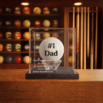 Personalized Engraved Billiards Cue Ball with Name Text Logo and Display Box Birthday Gift for Men Pool Players