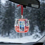 Personalized Winter Skiing Skateboard Lift Shaped Acrylic Ornament with Name And Year Christmas Team Gift for Skiing Lovers Players