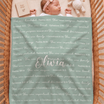 Manta suave personalizada multicolor con versículo bíblico cristiano y nombre: decoración para el hogar, regalo de aniversario o cumpleaños para la ahijada o un recién nacido 4