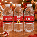 Personalised Ho Ho Ho Merry Christmas Snowflake Waterproof Water Bottle Labels Stickers with Name Set of 20 Christmas Party Gift for Family Friends