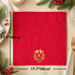 Personalised Holly Highland Cow Pattern 100% Cotton Reusable Red Napkin with Name Table Decor Christmas Gift for Family Friend