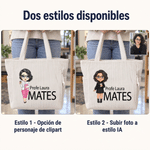 Bolso tote grande de pana personalizado con personaje animado nombre y asignatura regalo ideal de fin de curso y vuelta al cole para profesores 2