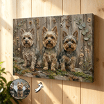 Personalized Floral Wooden Wall Spatula Oil Painting Style Pet Photo Canvas Prints with Text Home Decor Birthday Gift for Pet Owners 8
