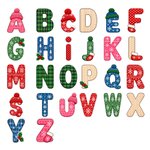 Personalised Christmas Theme Knitting Yarn Style Waterproof Stickers with Name Set of 2 Gift Decoration Christmas Gift for Friends Family