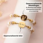 Gepersonaliseerde warmtegevoelige armband met verborgen foto schelpvormige Heishi-kralen en tekst  jubileum- of verjaardagscadeau voor vrouwen meisjes