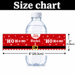 Personalised Ho Ho Ho Merry Christmas Snowflake Waterproof Water Bottle Labels Stickers with Name Set of 20 Christmas Party Gift for Family Friends