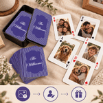 Jeu de cartes à jouer personnalisées aux rayures vintage multicolores avec texte « Réunion de famille » – Cadeau de mariage pour un couple de jeunes mariés et la famille