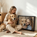 Personalized Floral Wooden Wall Spatula Oil Painting Style Pet Photo Canvas Prints with Text Home Decor Birthday Gift for Pet Owners 2