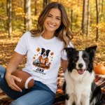 Personalized Fall Season Maple Rugby Jersey Pet Photo T-Shirt Sweatshirt Hoodie with Name Birthday Team Gift for Pet Owners Football Lovers