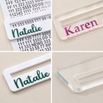 Personalised Clear & White Acrylic Mahjong Pusher Line Finder Mahjong Night Birthday Gift for Mahjong Players