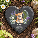 Personalised Flower Pet Photo Garden Stone with Name and Date Memorial Sympathy Gift for Pet Owner Lover
