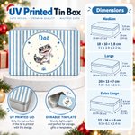 Personalised  Multicolour Cartoon Pet Photo Footprint Tin Storage Box with Name Christmas Gift for Pet Owner