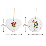Personalised Metal Look Reindeer Initial Ceramic Christmas Ornament with Name Home Decor Christmas Gift for Family Babies Kids