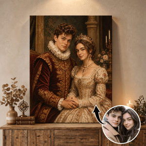 Personalized Renaissance Oil Painting Style Photo Canvas Prints Home Decor Ship from USA Wedding Anniversary Gift for Couple