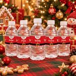 Personalised Ho Ho Ho Merry Christmas Snowflake Waterproof Water Bottle Labels Stickers with Name Set of 20 Christmas Party Gift for Family Friends