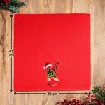 Serviette de table en 100% coton personnalisée avec nom - Motif guirlande de Noël - Cadeau Noël pour famille et amis