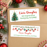 Personalized Watercolor Christmas Theme Return Address Labels with Name and Address Daily Use Christmas Gift for Family Friends 1