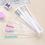 Personalised Clear & White Acrylic Mahjong Pusher Line Finder Mahjong Night Birthday Gift for Mahjong Players