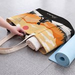 Personalised Multicolour Yoga Silhouette Mat Tote Bag with Name Yoga Accessories Sports Gift for Women Yoga Lovers