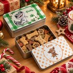 Personalised  Multicolour Cartoon Pet Photo Footprint Tin Storage Box with Name Christmas Gift for Pet Owner