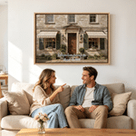 Personalized Spatula Oil Painting Style First Day Meet Location Photo Canvas Prints Home Decor Ship from USA Wedding Anniversary Gift for Couple