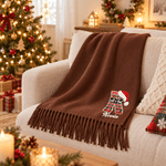 Écharpe-châle personnalisée de Noël avec initiale, à pompons doux multicolores et nom – Accessoire d'hiver, cadeau de Noël ou d'anniversaire pour la famille et les amis